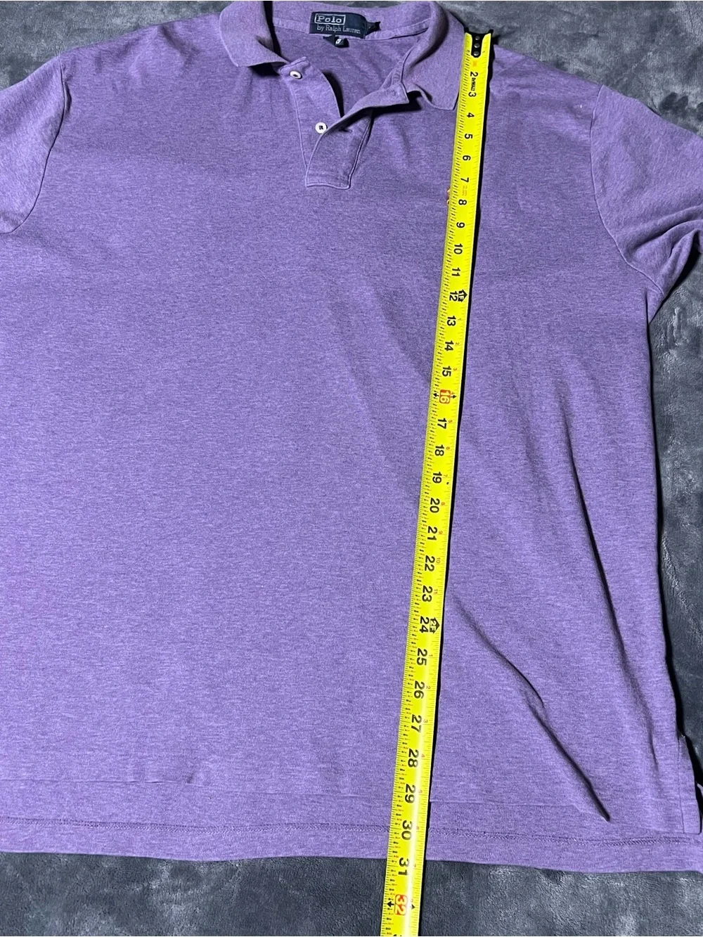 Polo Ralph Lauren Classic Fit Purple Heather Short Sleeve Polo XL Orange Pony